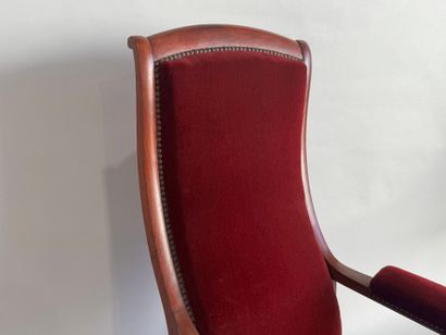 Voltaire armchair in molded and stained wood,...