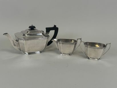 Coffee or tea service in silver-plated metal...