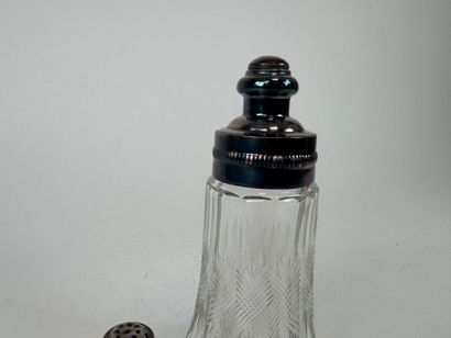 Set comprising: - glass and silver-plated...