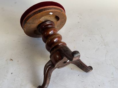Molded wood tripod piano stool, twisted shaft,...