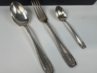 Part of a silver-plated menagère, filigree...