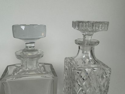 Three crystal and molded and pressed glass...