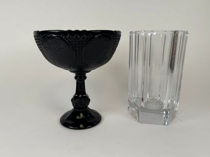 SEVRES France. Cut-edge crystal vase. H....