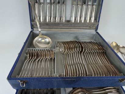 Set of silver-plated cutlery, filet pattern,...