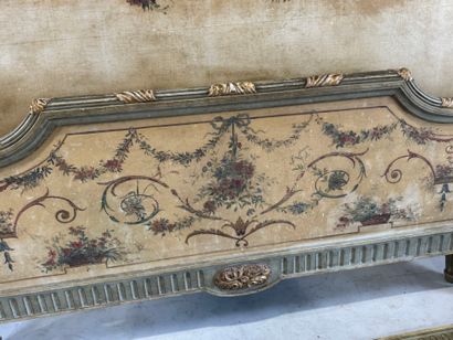 Moulded, carved, lacquered and gilded wooden...
