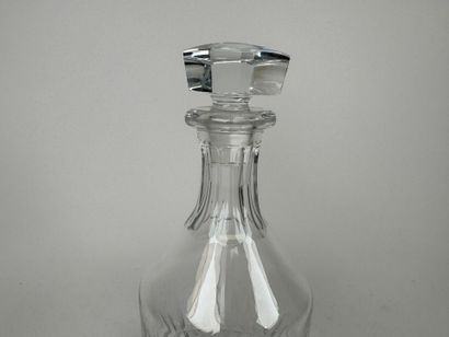 BACCARAT. faceted cut-crystal decanter, stamped....