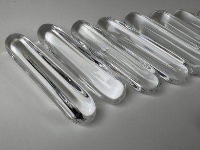 DAUM France Suite of 10 molded crystal knife...