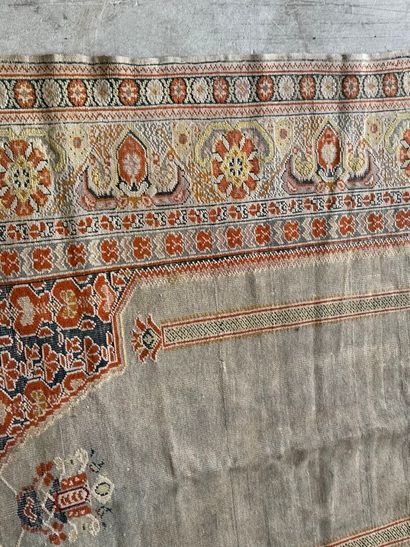 Wool and silk rug with stylized motifs. 
164...