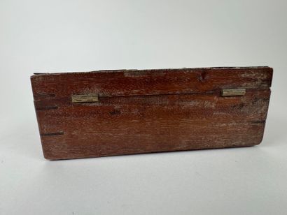 Wooden and marquetry token box, the lid decorated...