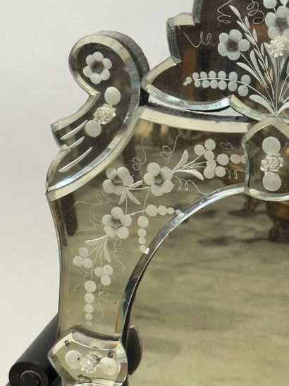Venice mirror with beveled and chased glass...