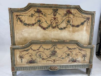 Moulded, carved, lacquered and gilded wooden...