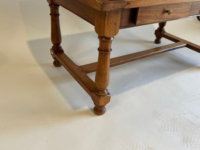 Coffee table opening with two drawers in...