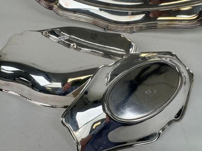 Silver-plated metal lot including :
- a large...