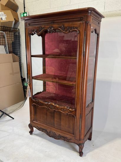 Molded and carved wood display case opening...