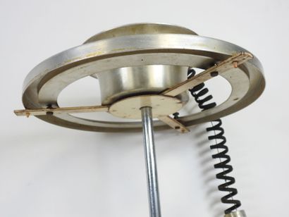 Suspension lamp in chromed metal with three...