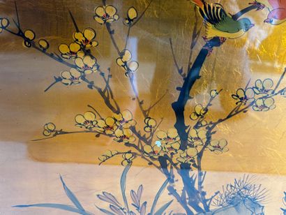 Vietnamese lacquerware decorated with branching...