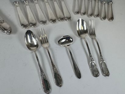 Silver-plated metal set comprising: - 6 table...