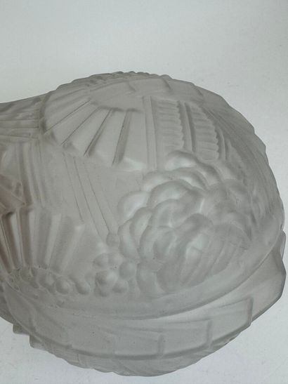 Pair of large spherical vases in molded,...