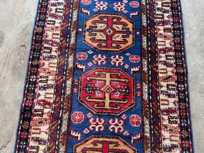 Gallery carpet with blue and beige background...
