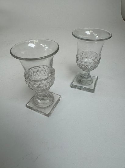 Crystal and glass lot including :
- large...