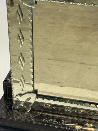 Venice mirror with beveled and chased glass...