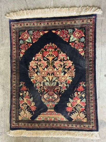 GHOUM.
Handmade silk carpet decorated with...