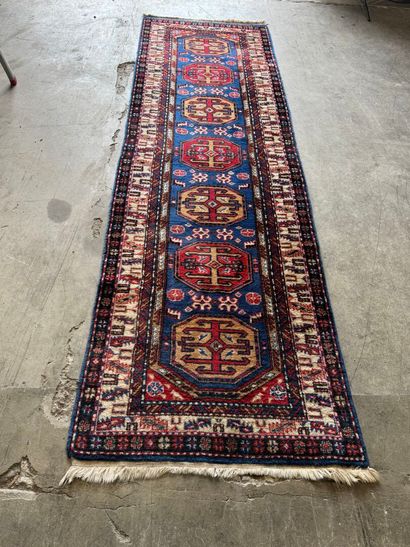 Gallery carpet with blue and beige background...