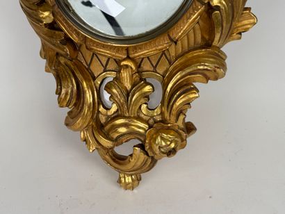 Wood and gilded stucco cartel frame with...