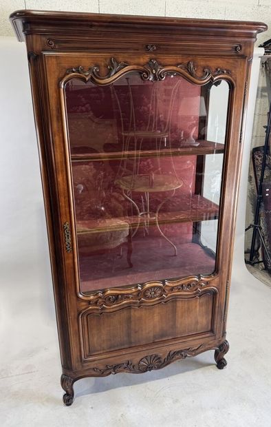 Molded and carved wood display case opening...