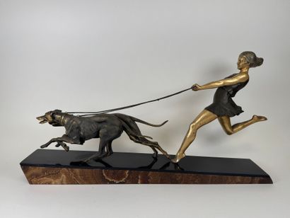 Géo MAXIM (1885-1940) 
Young Woman with Greyhounds....