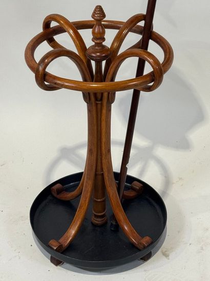 Curved wooden rod/umbrella holder, black...