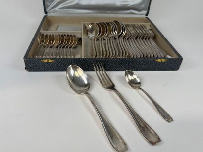 Part of a silver-plated menagère, filigree...