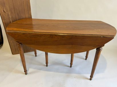 Walnut flap table with two flaps and two...