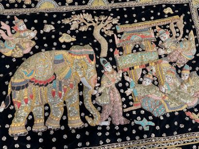 INDIA, 20th century.
Metallic thread and...