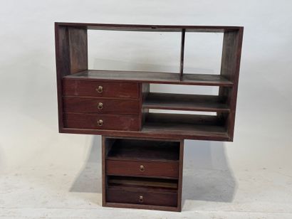 Suite of two mahogany front storage pedestals...