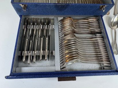 Set of silver-plated cutlery, filet pattern,...