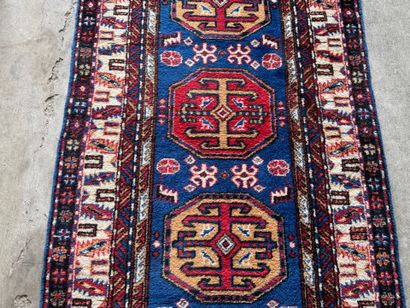 Gallery carpet with blue and beige background...