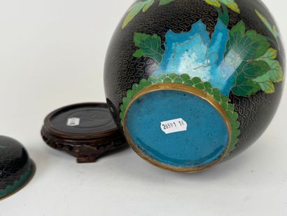 ASIA, 20th C. Cloisonné and enameled brass...