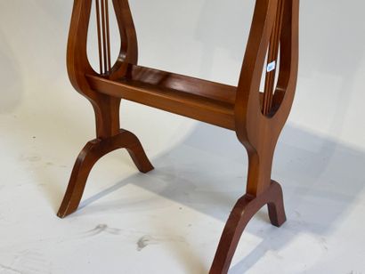 Small cherry wood table opening with a drawer,...