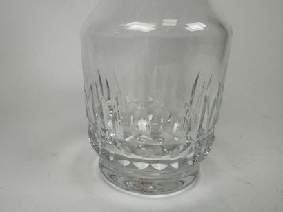 BACCARAT. faceted cut-crystal decanter, stamped....