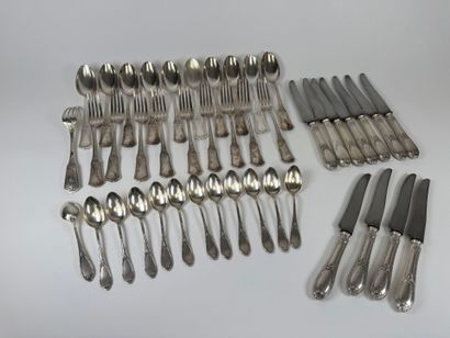 Set of silver-plated cutlery including: -...