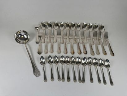Set of silver-plated cutlery, net pattern,...