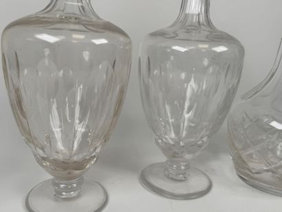 Pair of crystal decanters decorated with...