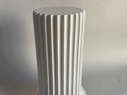 Enameled porcelain saddle with fluted half...