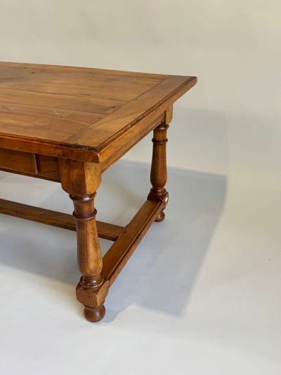 Coffee table opening with two drawers in...