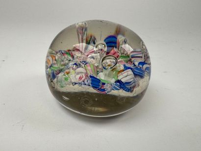 Sulfide paperweight ball in molded glass...