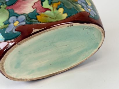 LONGCHAMP.
Large polychrome ceramic jardiniere...