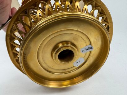 Gilt bronze and chased three-light 