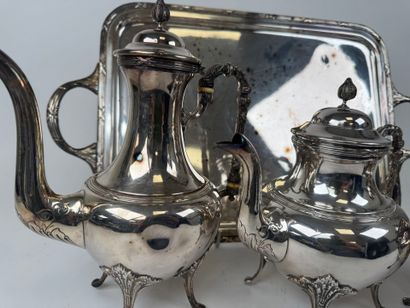Silver-plated tea and coffee service including...