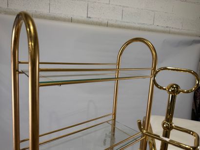 Bathroom set in gilded metal, glass and imitation...